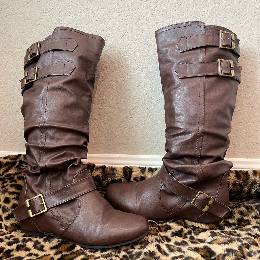 Brown Boots by Brinley Co, Women's Cammie-wc Slouch Boot Size 8 Barely Worn